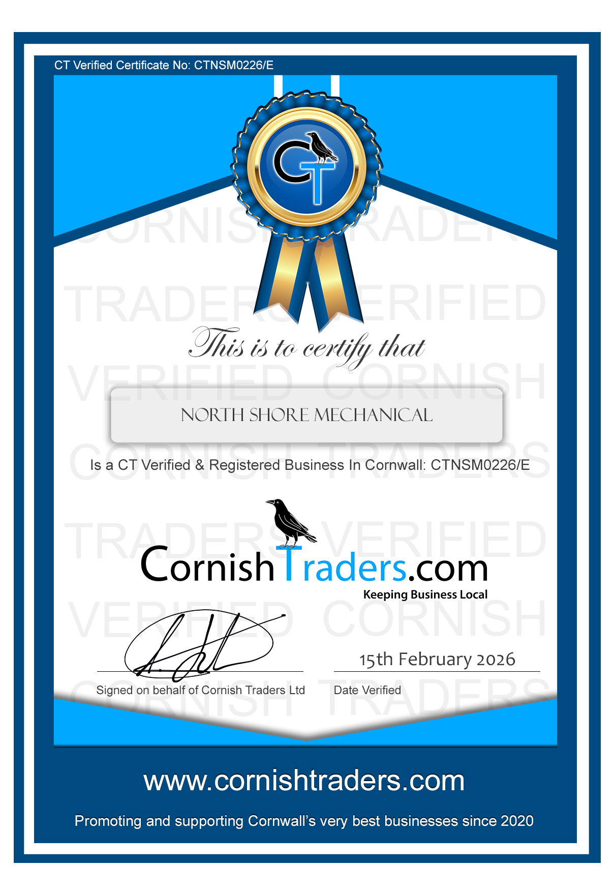 CT Verified Certificate 2026